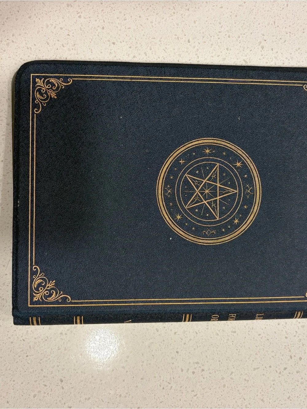 Amazon Navy Blue Tablet Folio Case with Gold Embossed Design